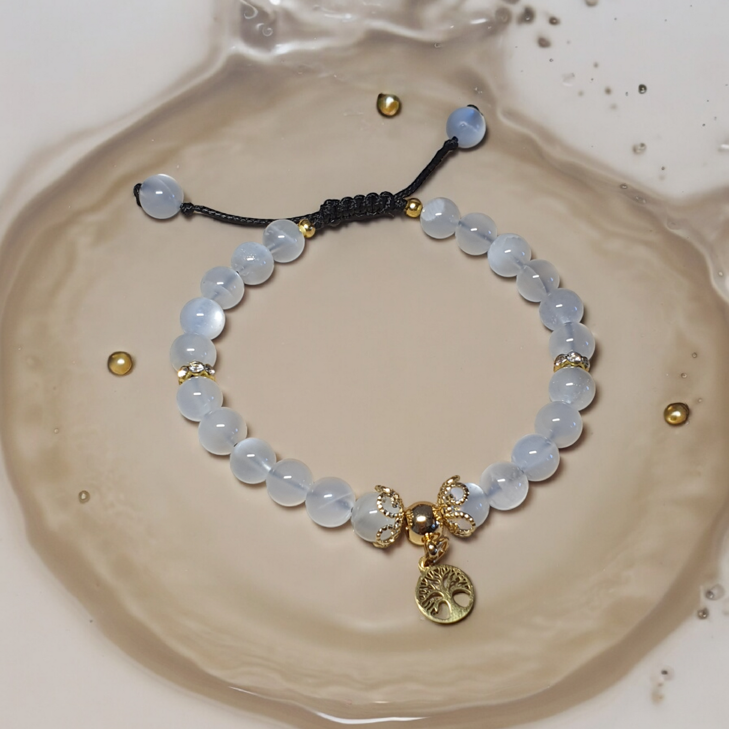Bracelet arbre de vie en Pierre de Lune Blanche