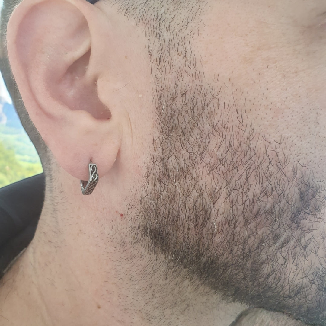 Boucles d’Oreilles Géométriques Viking en Acier Inoxydable pour Homme