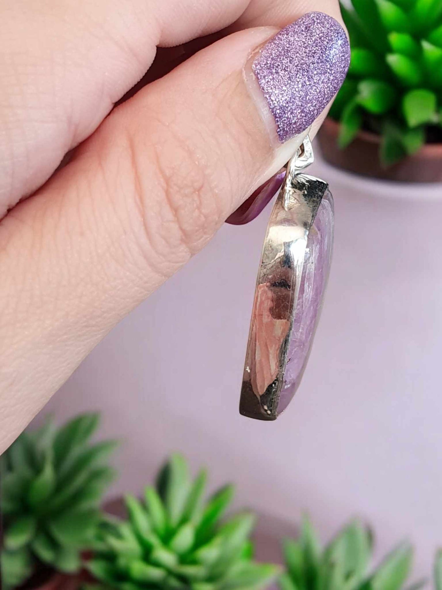 Pendentif en argent 925 en Kunzite