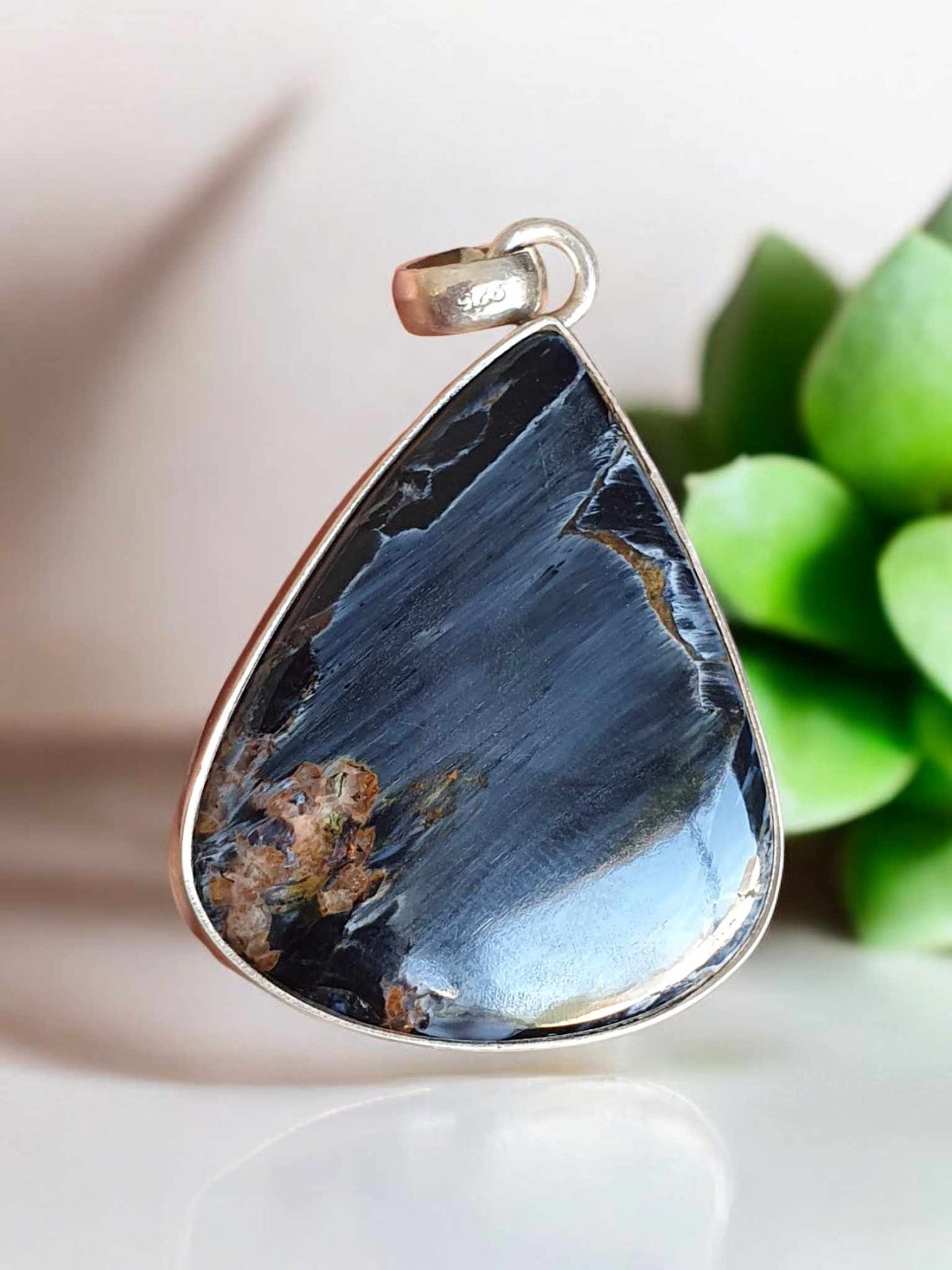 Pendentif en argent 925-goutte-Piétersite (rare)