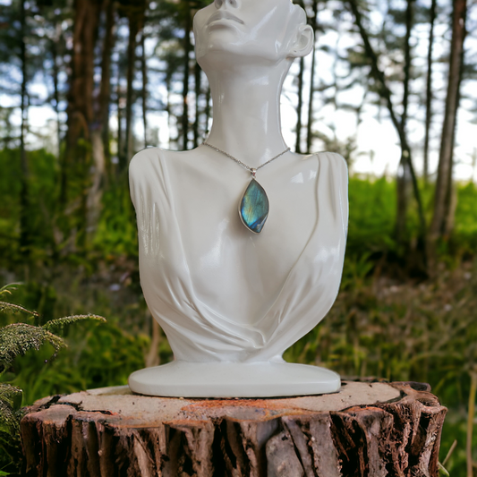 pendentif en acier inoxydable Labradorite