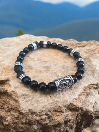 Bracelet en Tourmaline noire et pierre de lave
