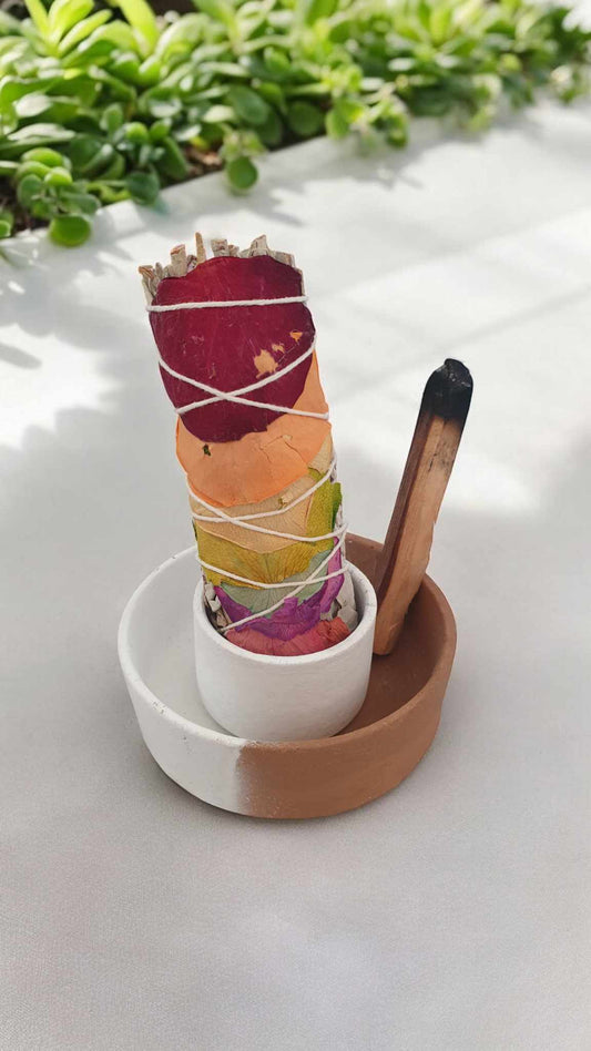 Brûleur de Sauge en Terre cuite Bicolor