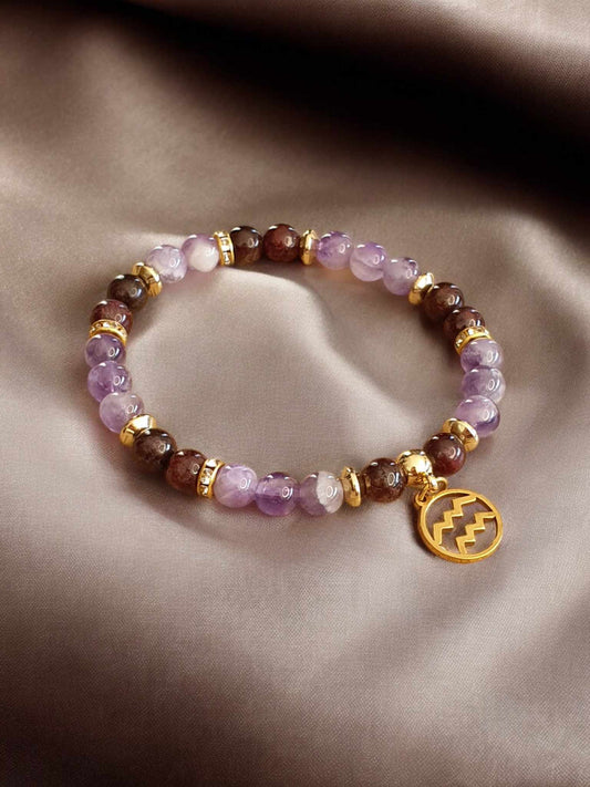 Bracelet du Verseau Améthyste/Grenat