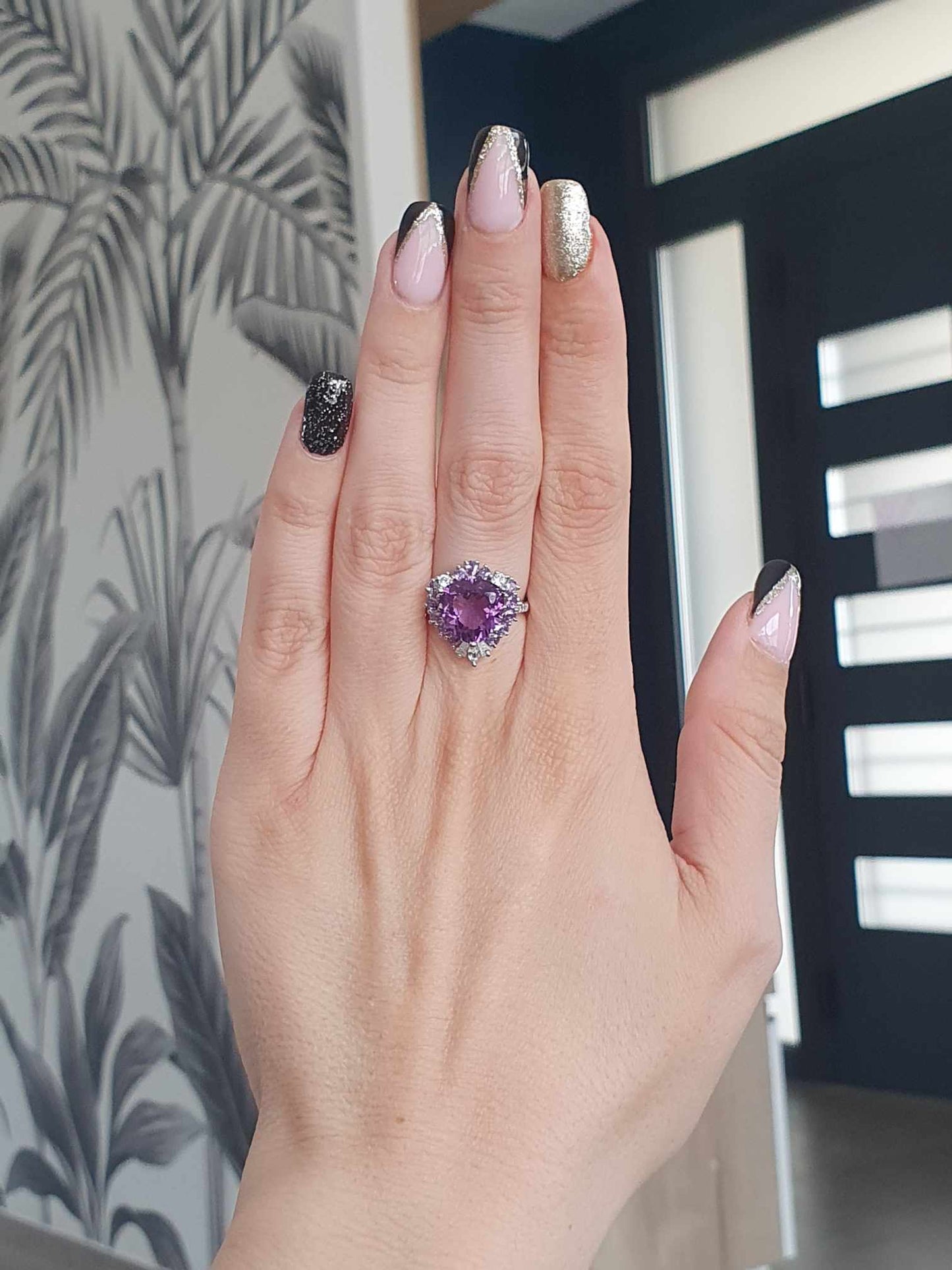 Bague Ajustable en Argent 925 et Améthyste : Éclat et Protection