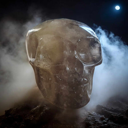 Mini Tête de Mort en Quartz Fumé – Pierre Naturelle de Haute Qualité