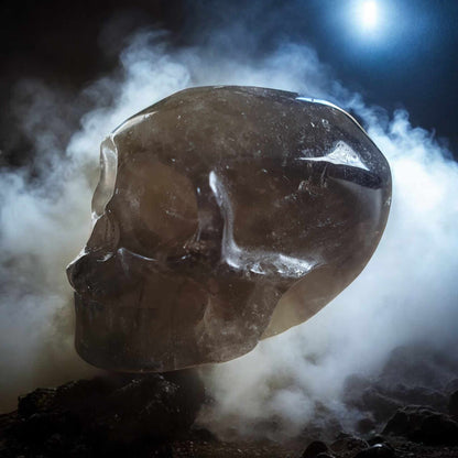 Mini Tête de Mort en Quartz Fumé – Pierre Naturelle de Haute Qualité