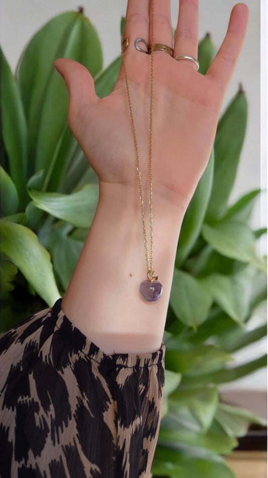 Pendentif Pomme en Pierre Naturelle