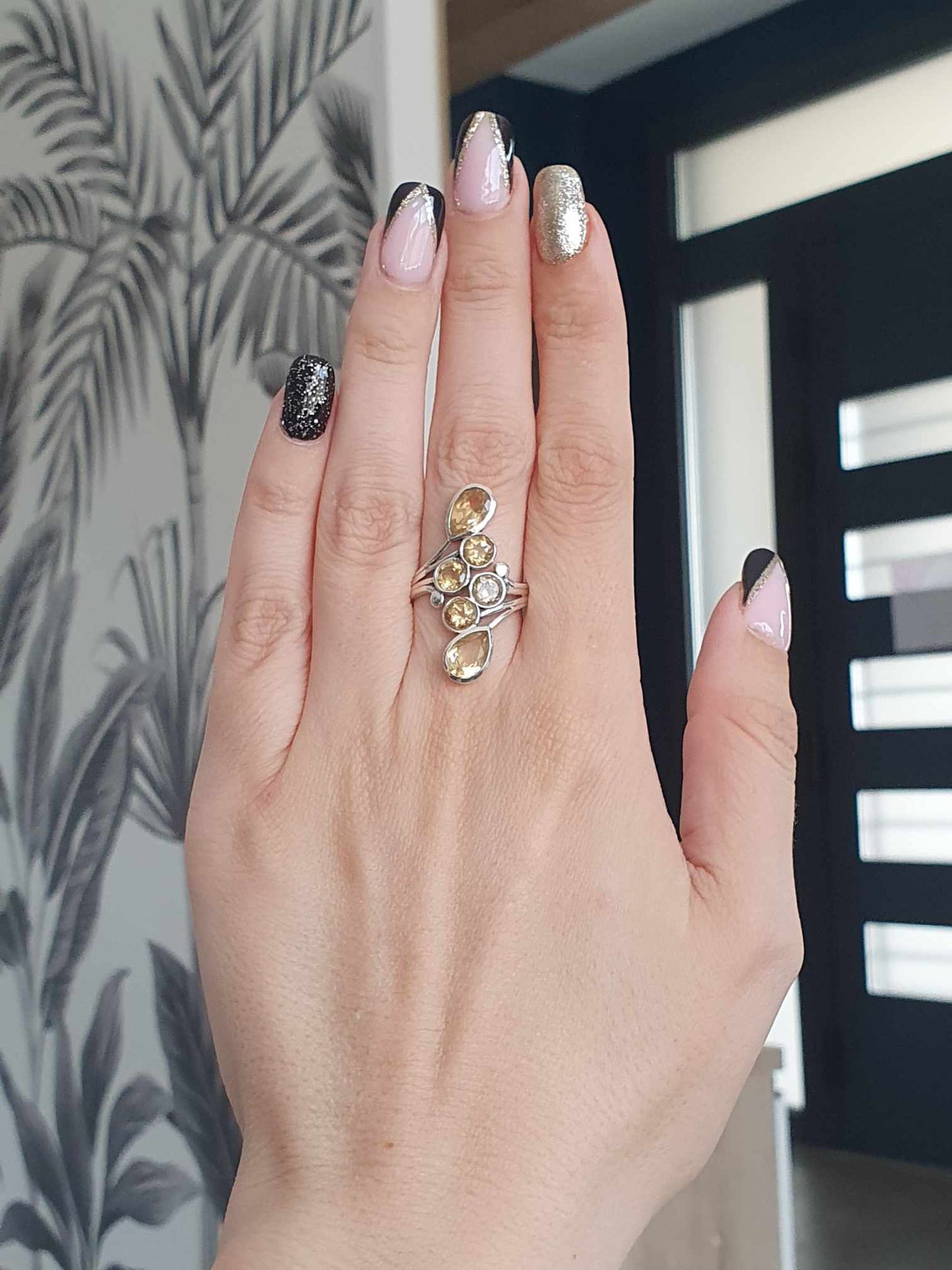 Bague en Argent 925 avec Citrine Naturelle - Qualité AAA