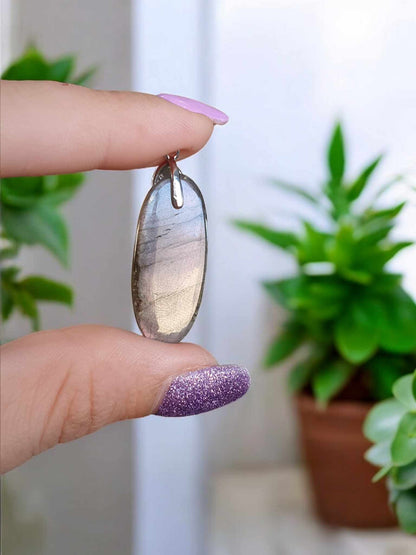 Pendentif en Labradorite Rosée
