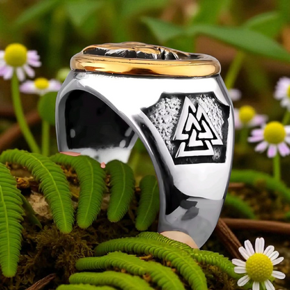 Bague Viking Loup en Acier Inoxydable – Symbole Valknut