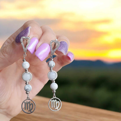 Boucles d'Oreilles de la Vierge : Harmonie et Sérénité en Pierres Précieuses