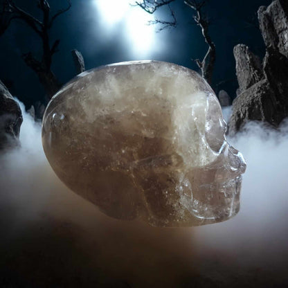 Mini Tête de Mort en Quartz Fumé – Pierre Naturelle de Haute Qualité